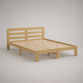 Letto matrimoniale in bambù massello lamellare naturale con testiera e rete a doghe, per materasso 160 x 200 cm, dimensioni 166 x 208 x 85 cm
