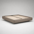 Letto matrimoniale imbottito in tessuto tortora 230 x 190 x 32 cm, per materasso 160 x 200 cm, con rete a doghe