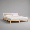 Letto matrimoniale 160 x 200 cm in pino massello naturale con testiera e rete a doghe