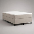 Letto boxspring matrimoniale 160 × 200 cm beige con 2 basi, materasso a molle insacchettate e topper in schiuma