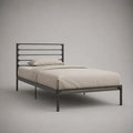 Letto singolo in acciaio antracite con rete, per materasso 90 x 200 cm, dimensioni 96 x 208 x 100 cm