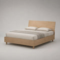 Letto matrimoniale 160 x 200 cm in MDF impiallacciato rovere naturale, 168 x 208 x 100 cm