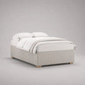 Struttura letto matrimoniale imbottita 170 x 210 x 42 cm per materasso 160 x 200 cm, in poliestere e MDF, beige chiaro, senza testiera