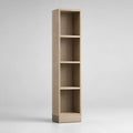 Libreria stretta a colonna in MDF effetto rovere chiaro e beige con 4 vani, 35 x 30 x 180 cm